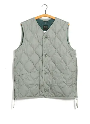 DOWN VEST | Military V-Neck Down Vest | Sage Green