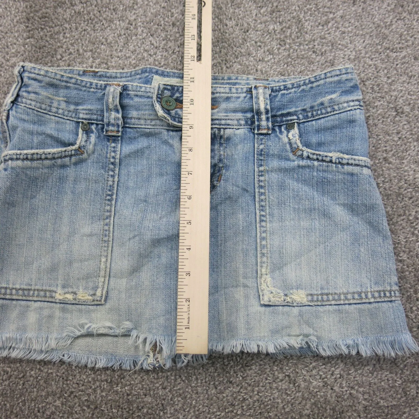 Abercrombie & Fitch Womens Denim Skirt High Rise Pockets Belt Loops Blue SZ W28