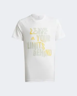 Adidas Aeroready Hiit Slogan Boys Training T-Shirt White Hm2483