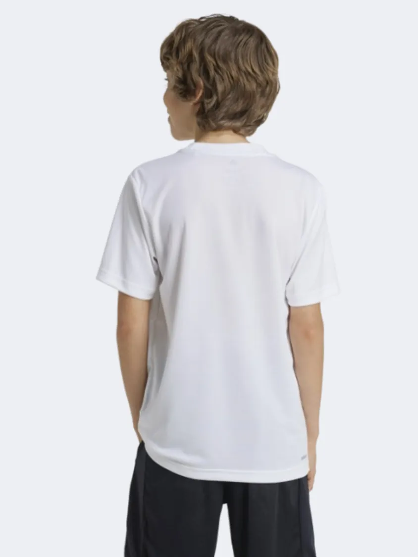 Adidas Essentials Logo Boys Sportswear T-Shirt White/Black