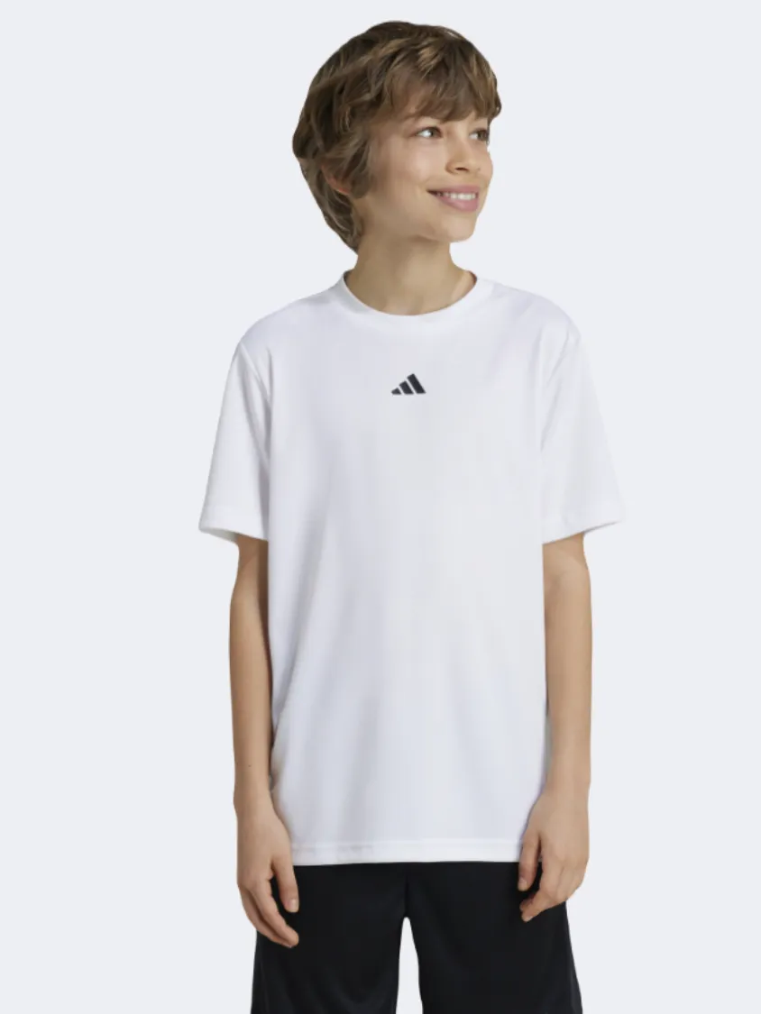 Adidas Essentials Logo Boys Sportswear T-Shirt White/Black