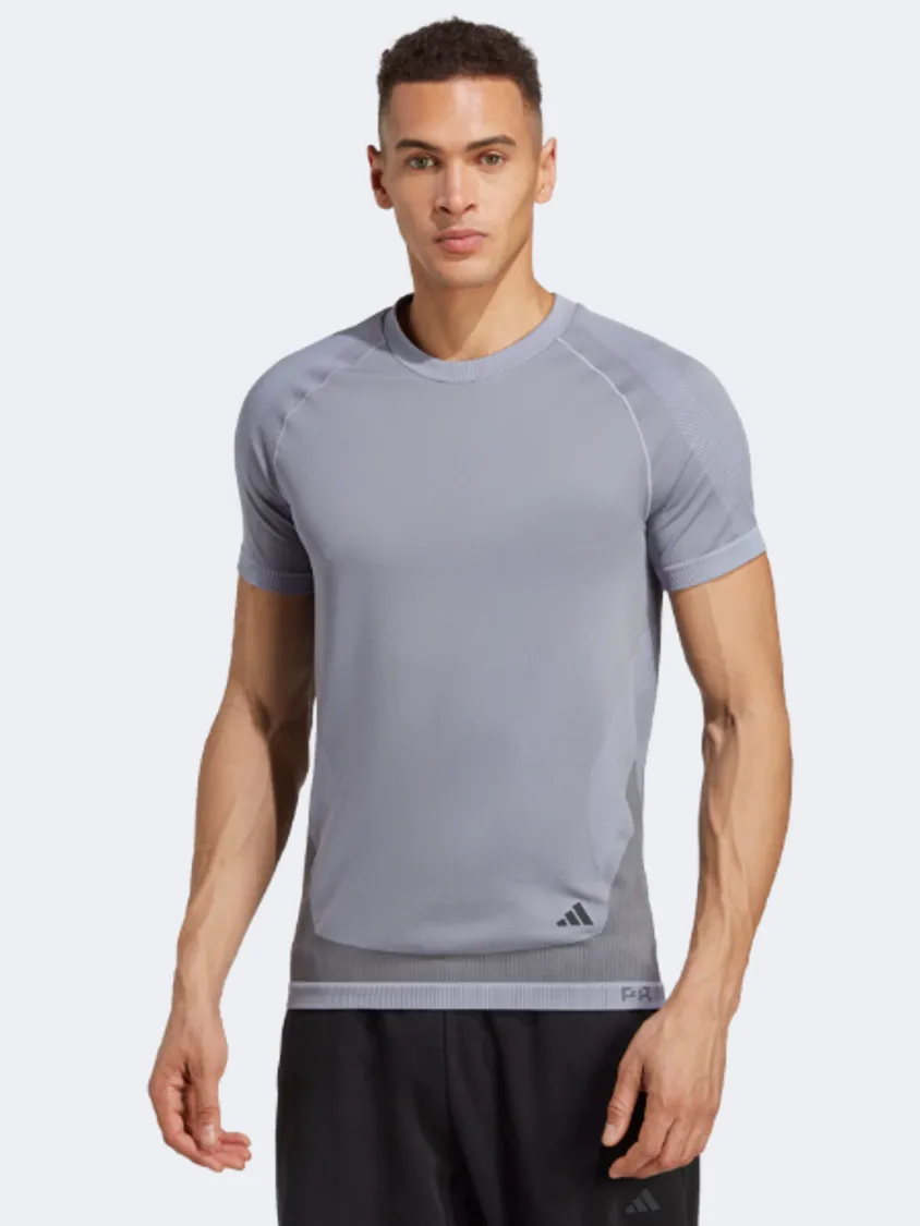 Adidas Primeknit Yoga Seamless Men Training T-Shirt Violet