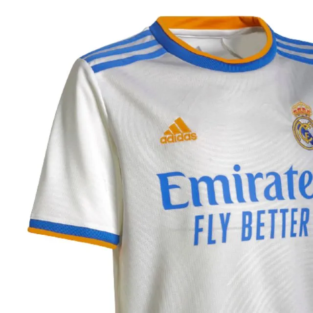 Adidas Real Madrid 21/22 Home Kids-Boys Football T-Shirt White