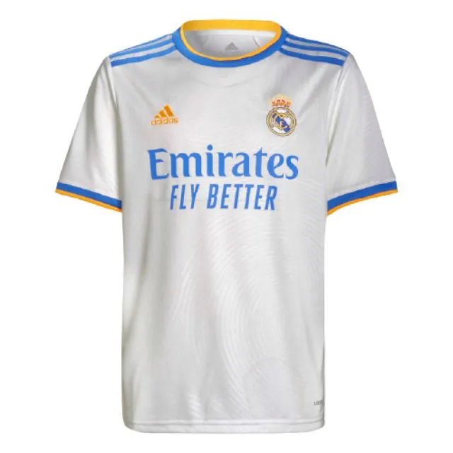 Adidas Real Madrid 21/22 Home Kids-Boys Football T-Shirt White