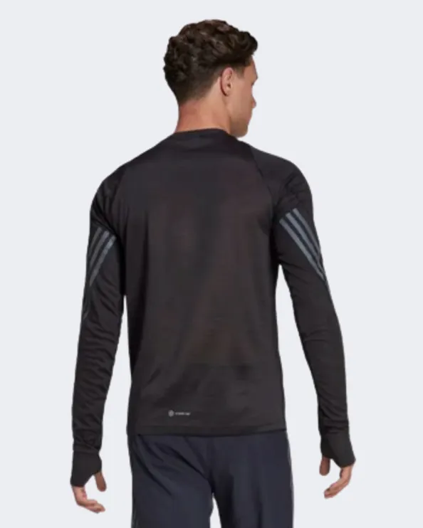 Adidas Run Icon Full Reflective 3-Stripes Men Running Long Sleeve Black Hb7434