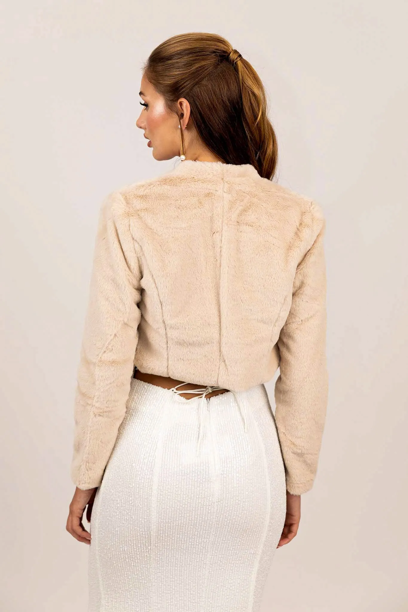 Adrianna Faux Fur Jacket - Mocha