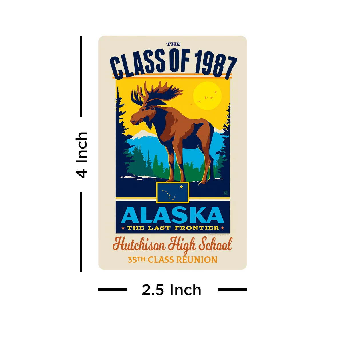 Alaska State Pride Personalized Vinyl Sticker Set of 40