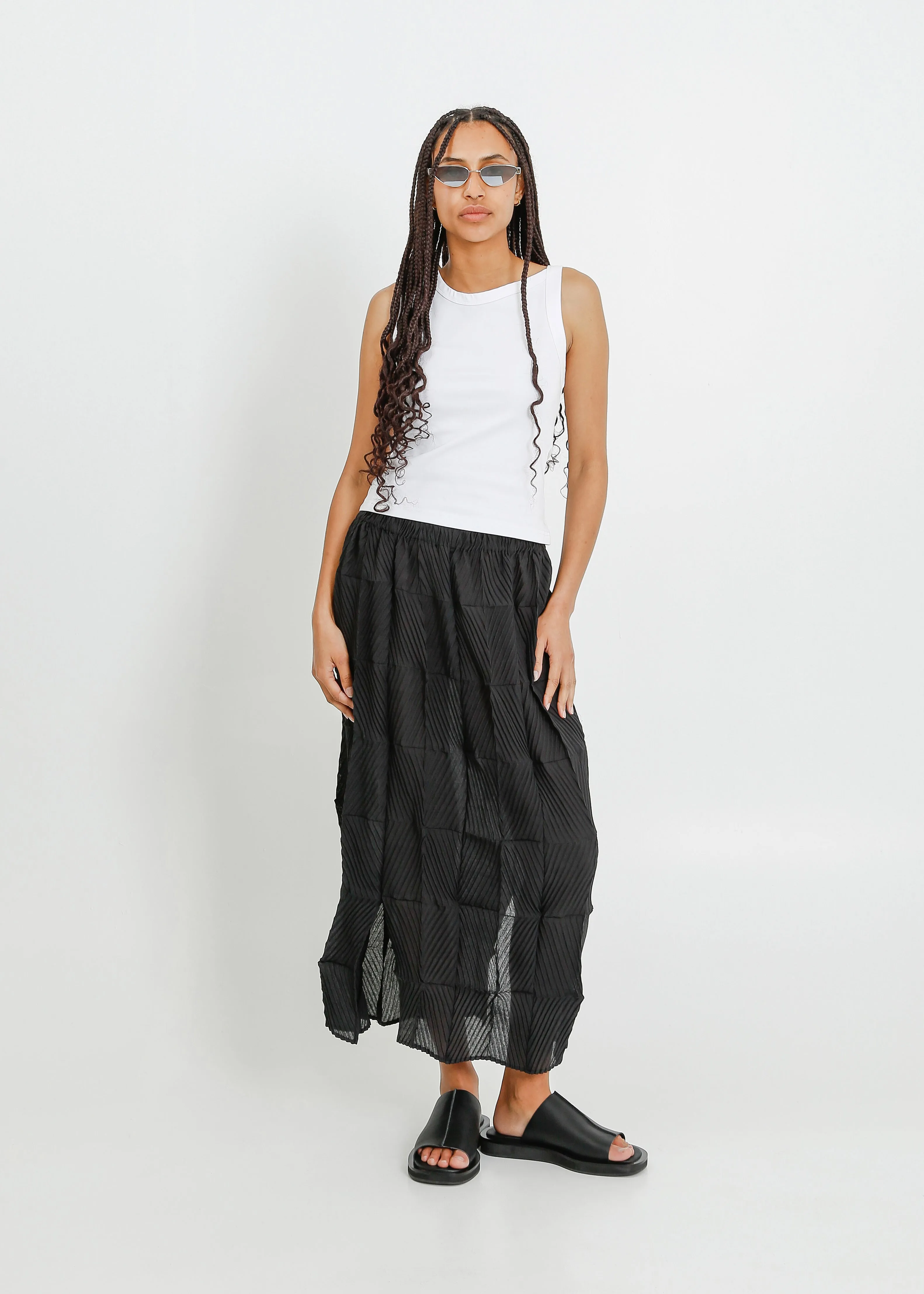 ARBOR PLEAT SKIRT / BLACK