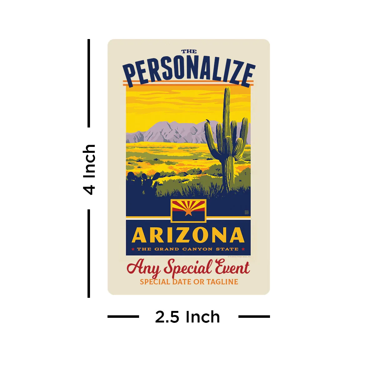 Arizona State Pride Personalized Vinyl Sticker Set of 40