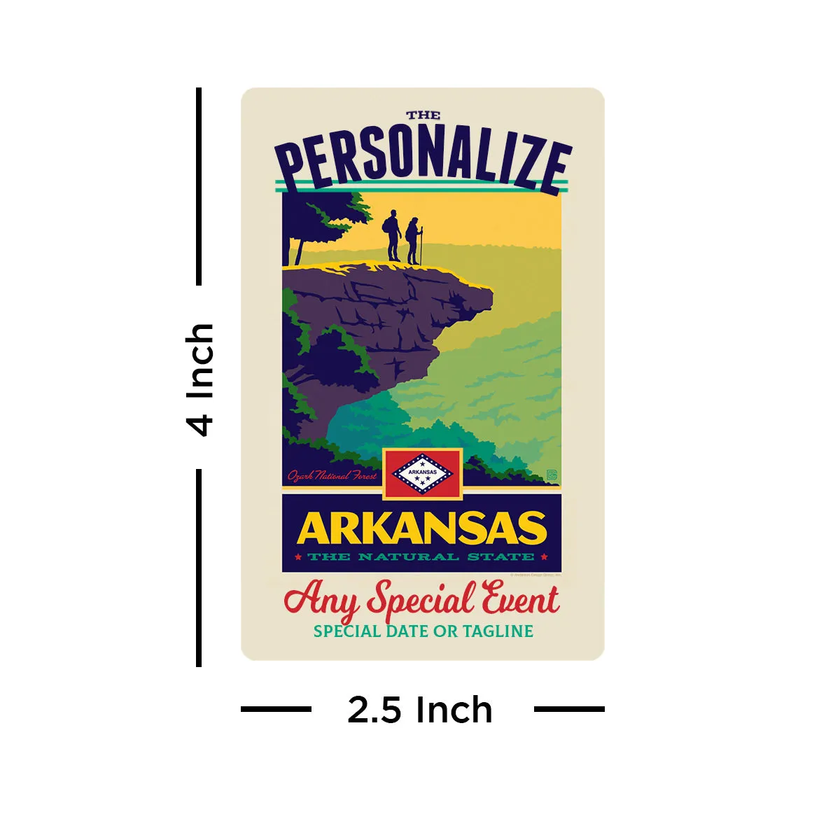 Arkansas State Pride Personalized Vinyl Sticker Set of 40