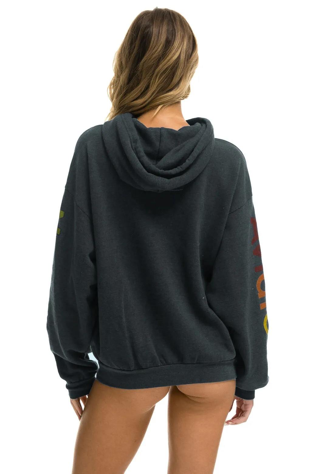 AVIATOR NATION ASPEN RELAXED PULLOVER HOODIE - CHARCOAL