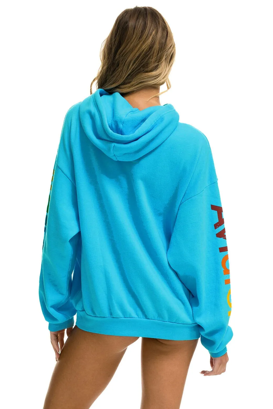 AVIATOR NATION ASPEN RELAXED PULLOVER HOODIE - NEON BLUE