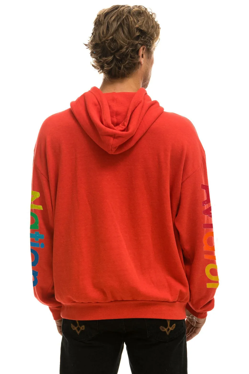 AVIATOR NATION ASPEN RELAXED PULLOVER HOODIE - RED