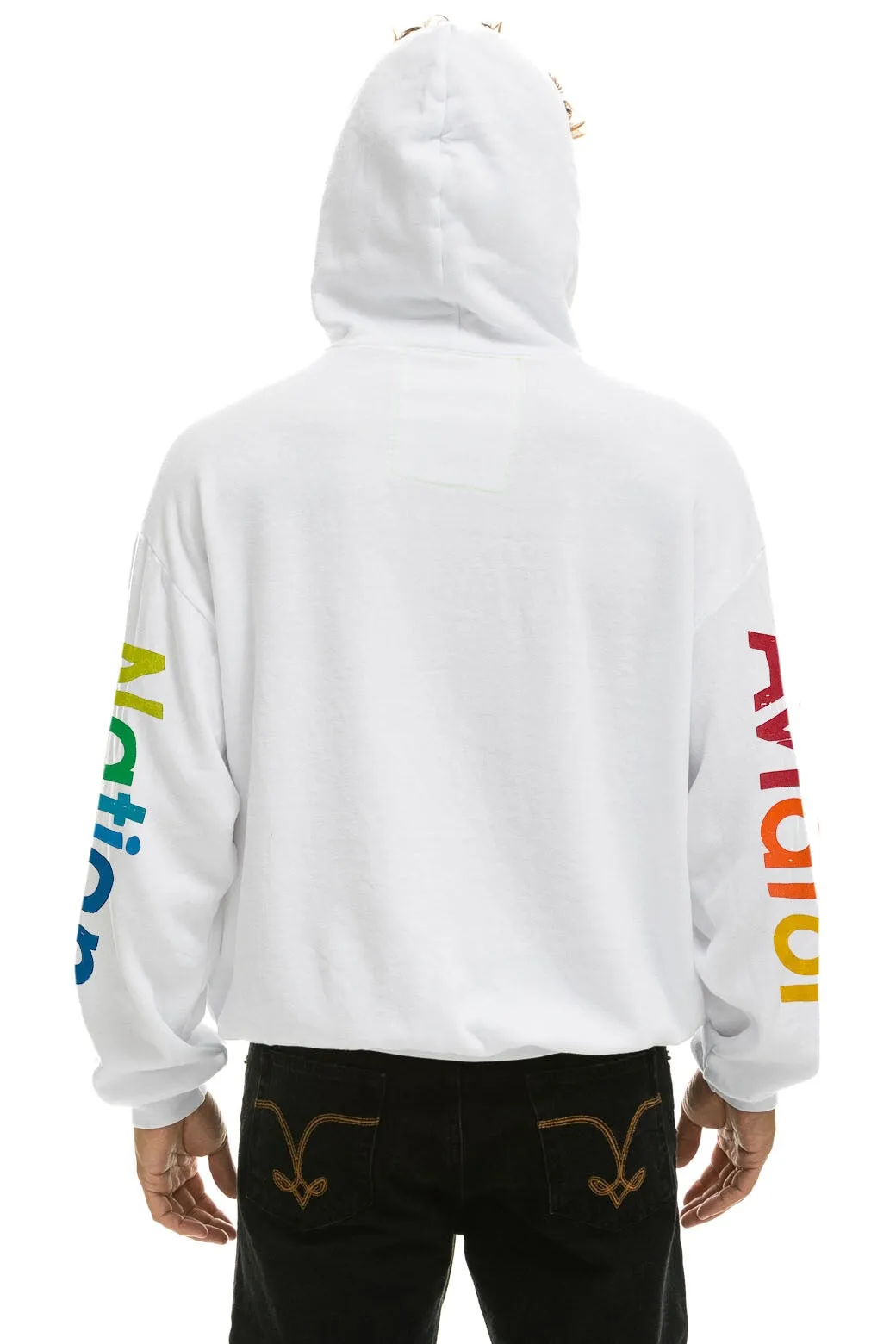 AVIATOR NATION ASPEN RELAXED PULLOVER HOODIE - WHITE