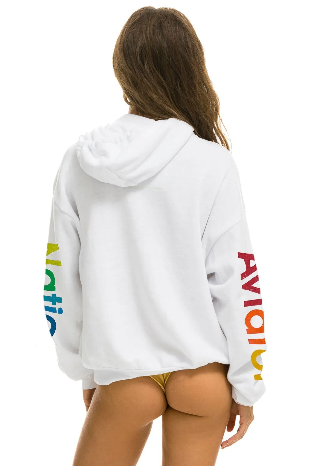 AVIATOR NATION ASPEN RELAXED PULLOVER HOODIE - WHITE