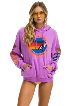 AVIATOR NATION LAGUNA BEACH RELAXED PULLOVER HOODIE - NEON PURPLE