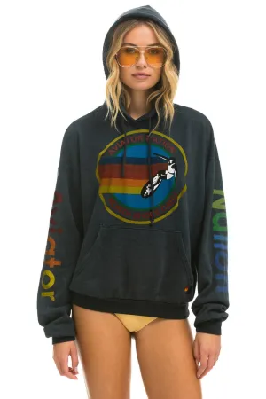 AVIATOR NATION NORTH SHORE RELAXED PULLOVER HOODIE - CHARCOAL