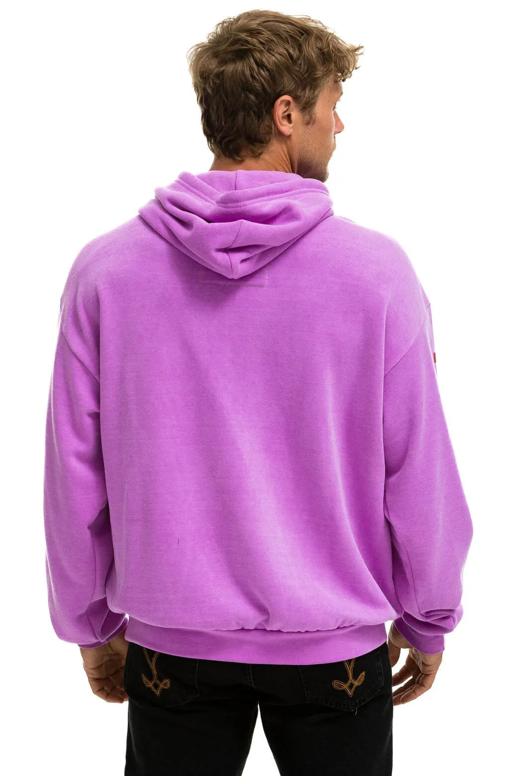 AVIATOR NATION NORTH SHORE RELAXED PULLOVER HOODIE - NEON PURPLE