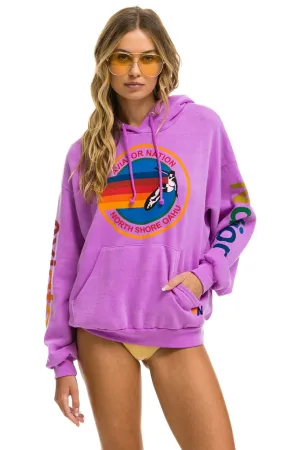 AVIATOR NATION NORTH SHORE RELAXED PULLOVER HOODIE - NEON PURPLE