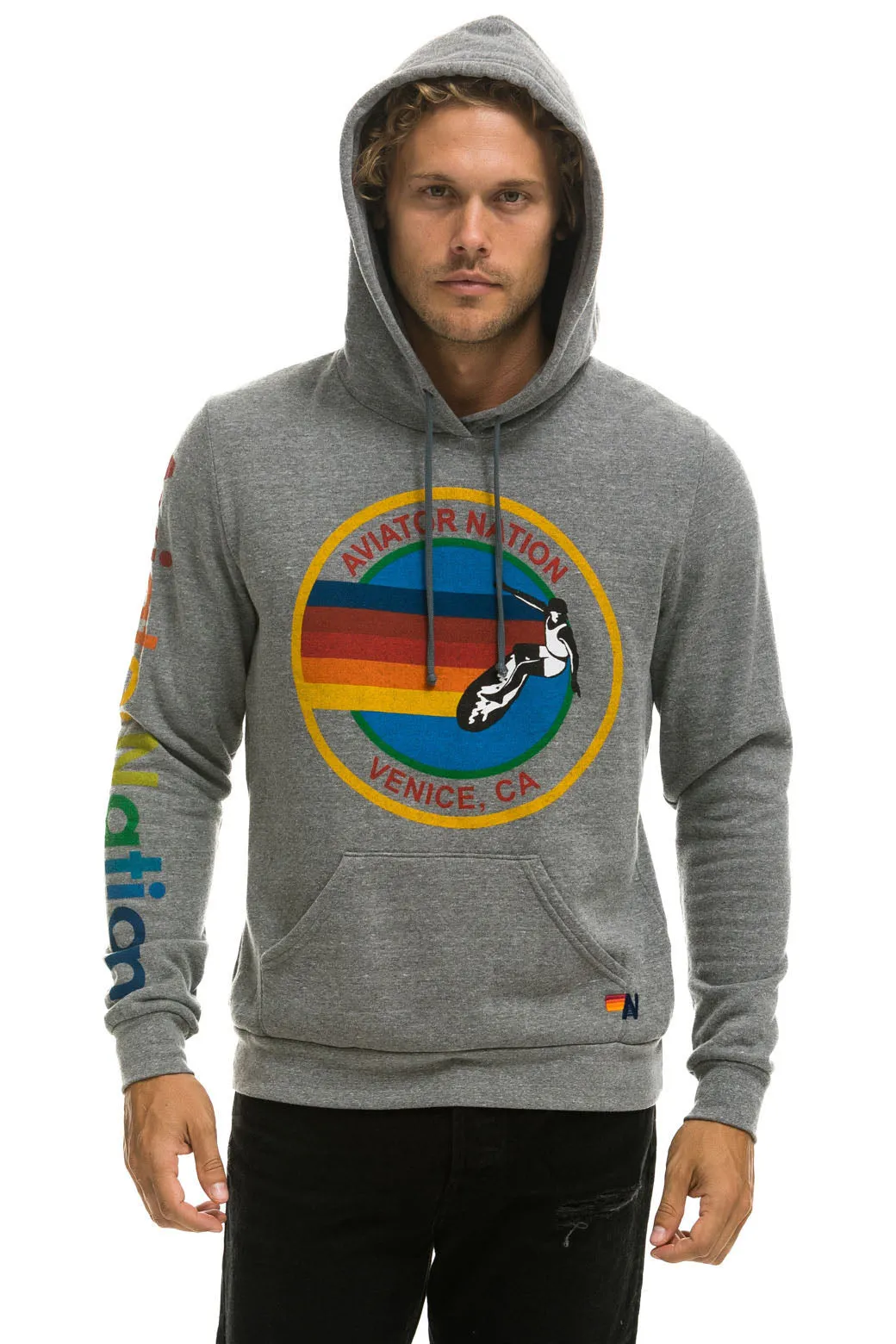 AVIATOR NATION PULLOVER HOODIE - HEATHER GREY