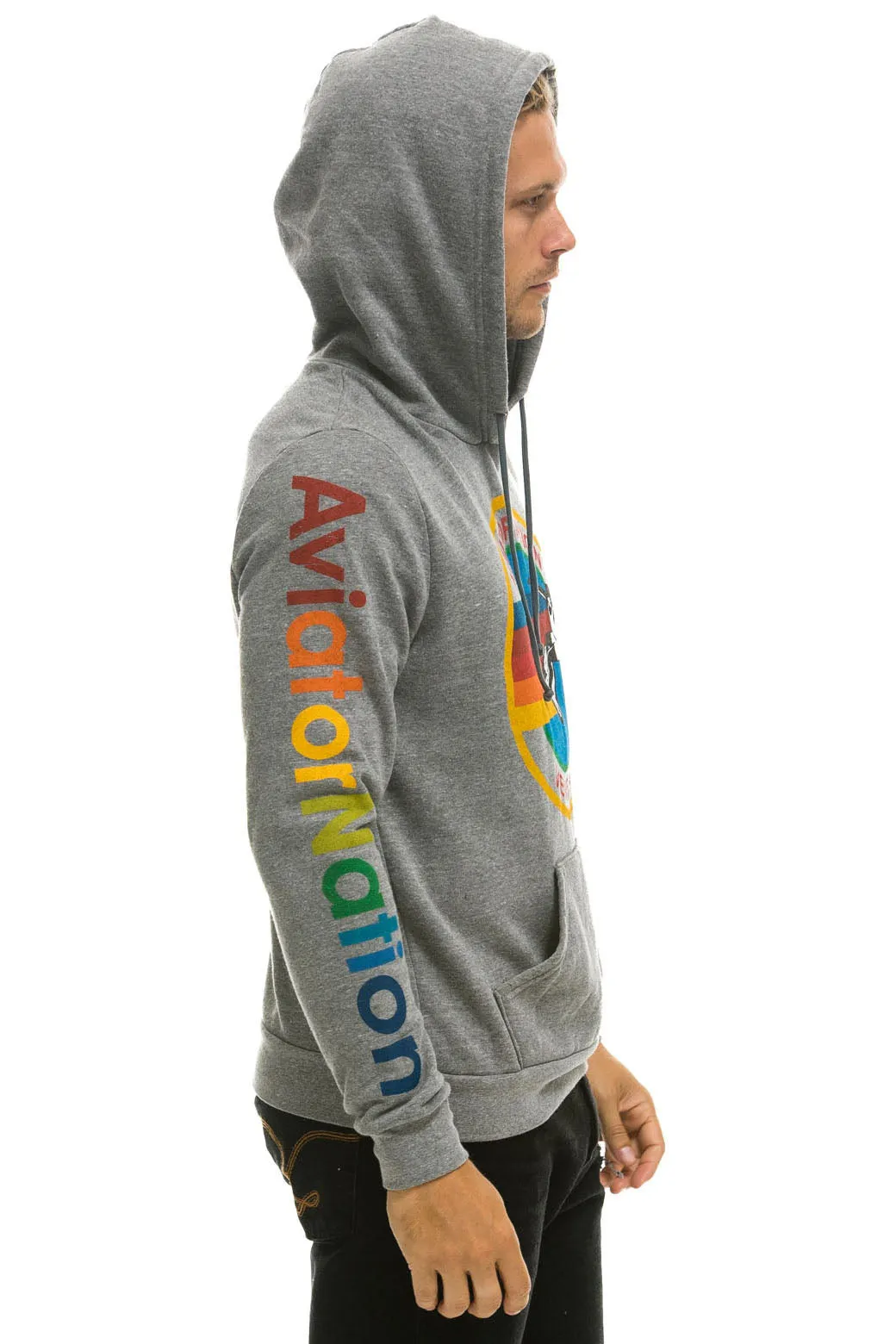 AVIATOR NATION PULLOVER HOODIE - HEATHER GREY