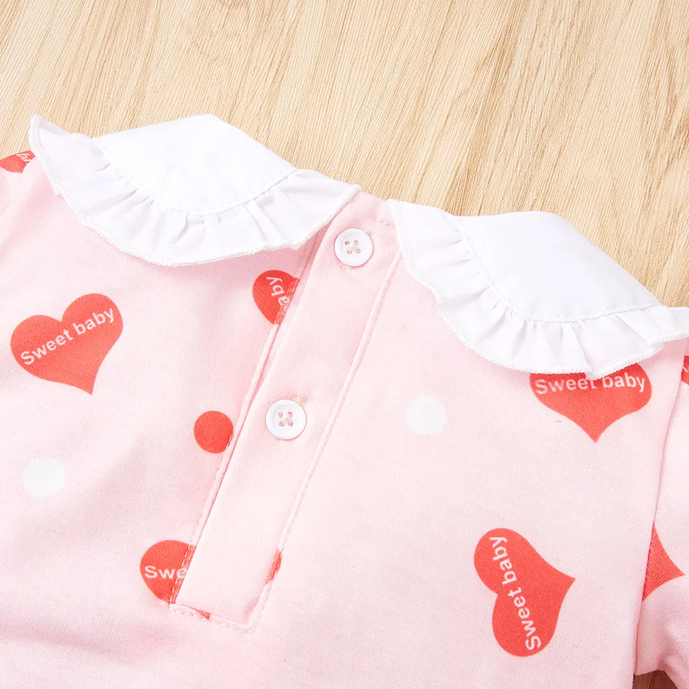 Baby Girl Printed Collared Jumpsuit