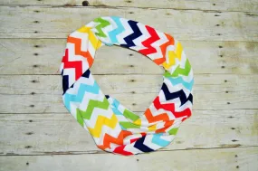 Baby/Toddler rainbow chevron infinity scarf, soft baby scarf, trendy baby scarf, multi chevron baby scarf, infinity scarf