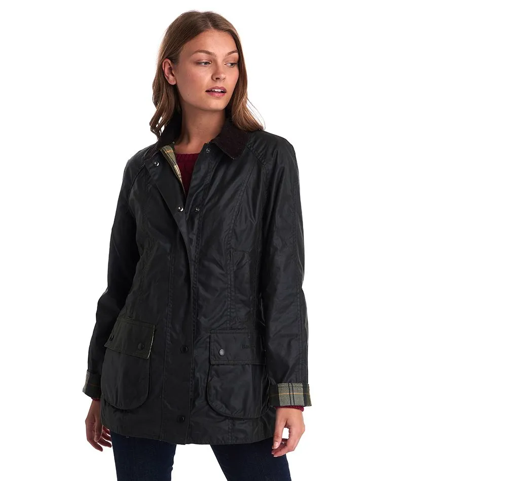 Barbour Sage Beadnell Waxed Cotton Jacket (Ladies)