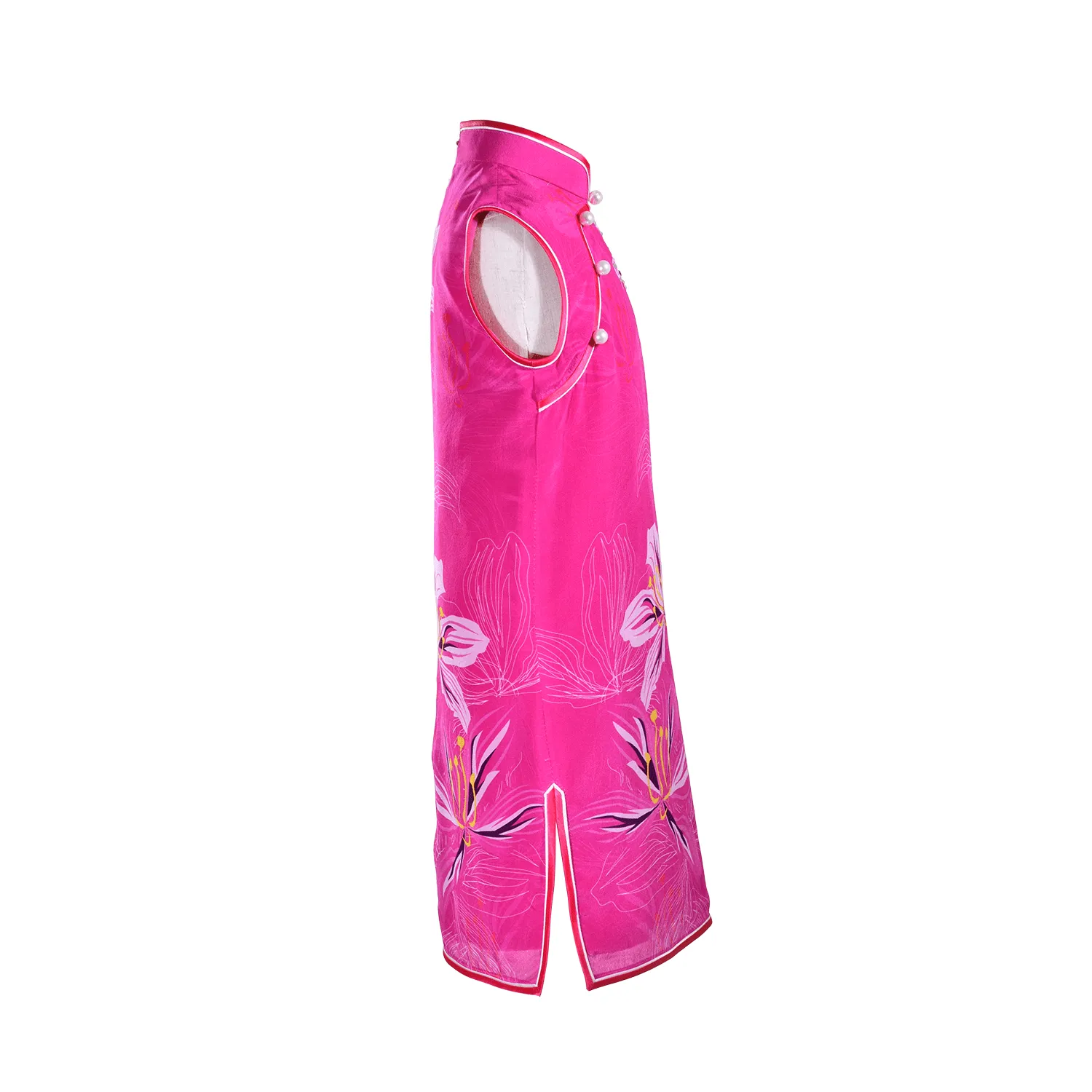 【BAUHINIA】100% Silk Cheongsam with Crystals-Junior