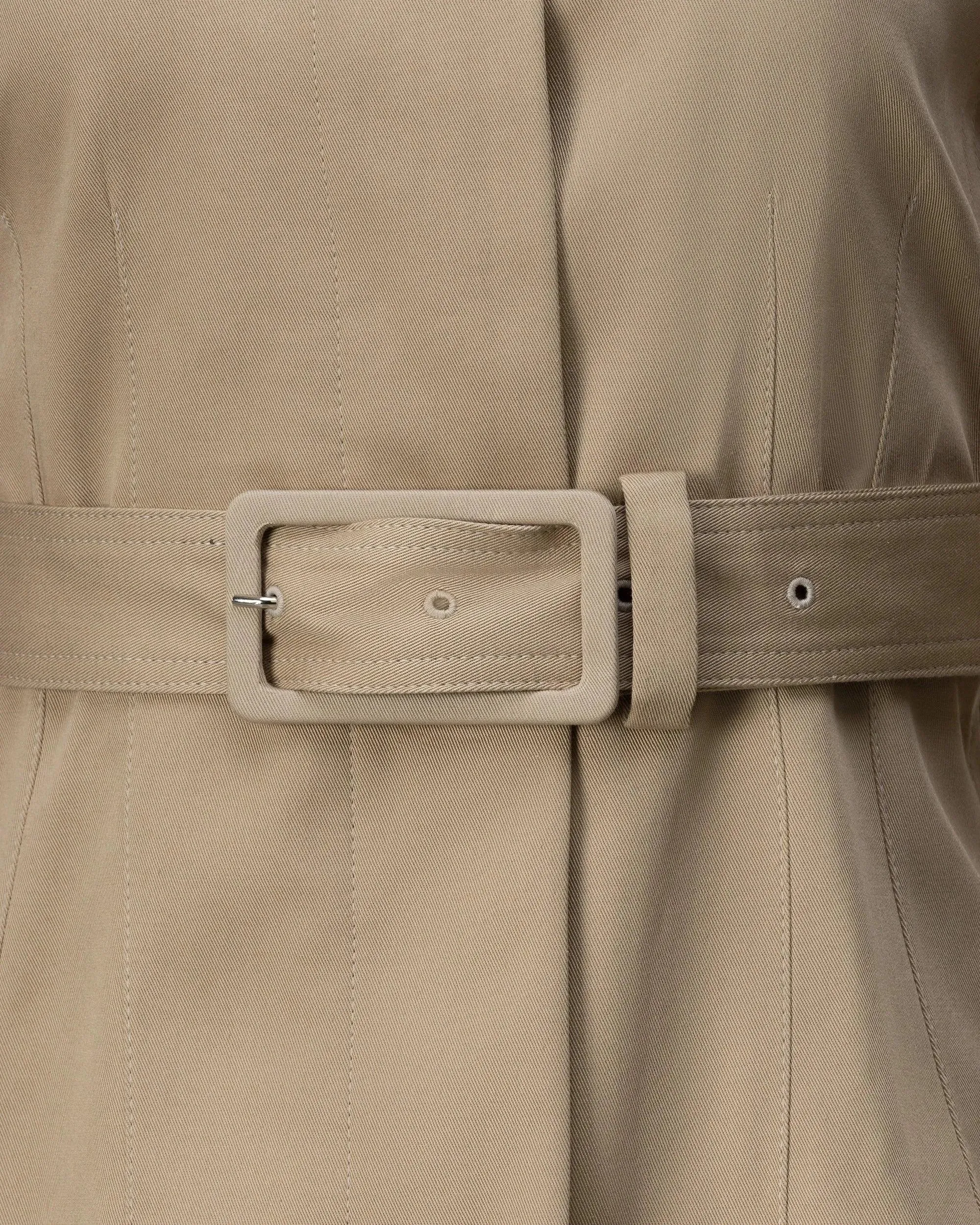 Belted Gabardine Cropped Jacket