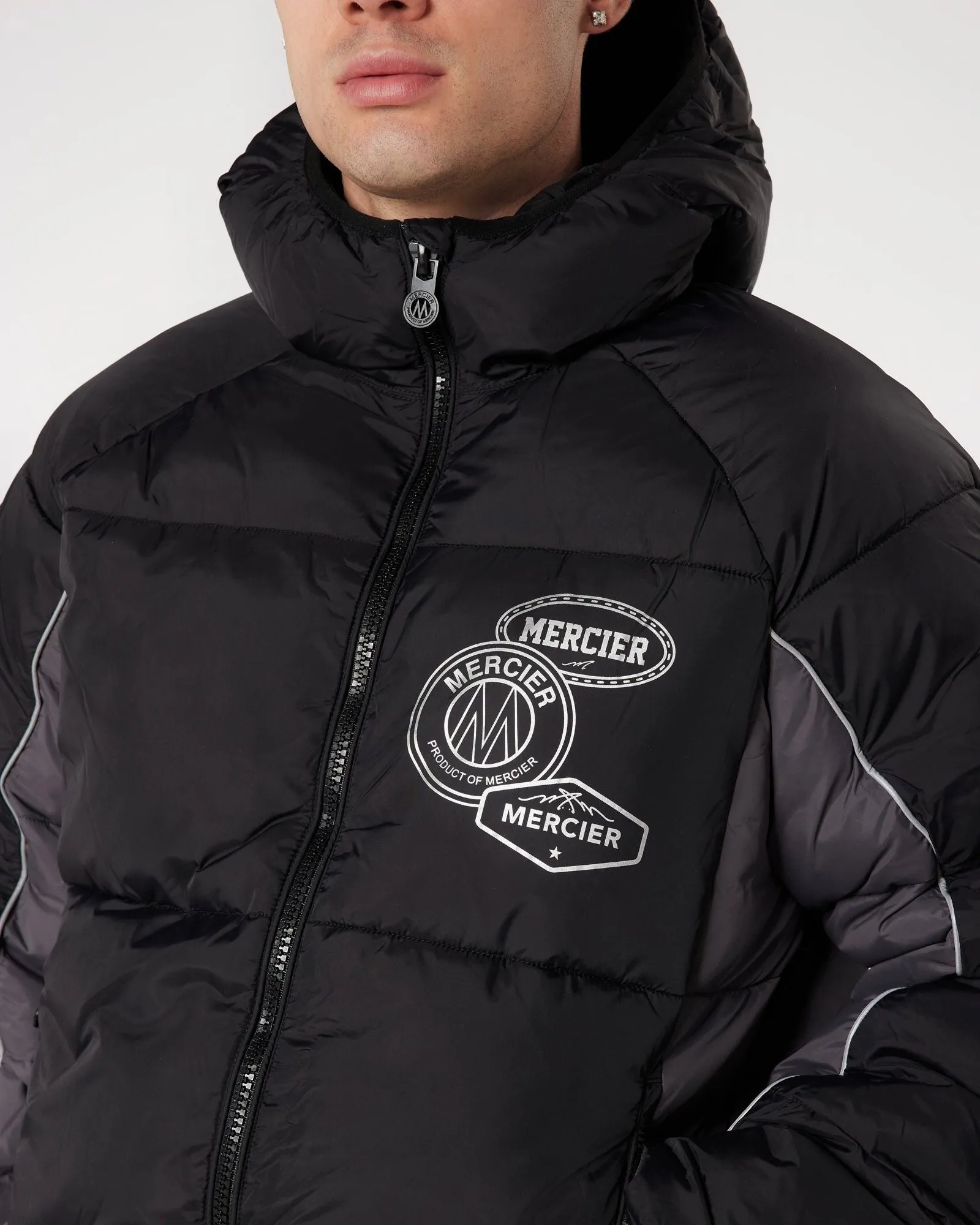 Black Drifter Panel Puffer Jacket