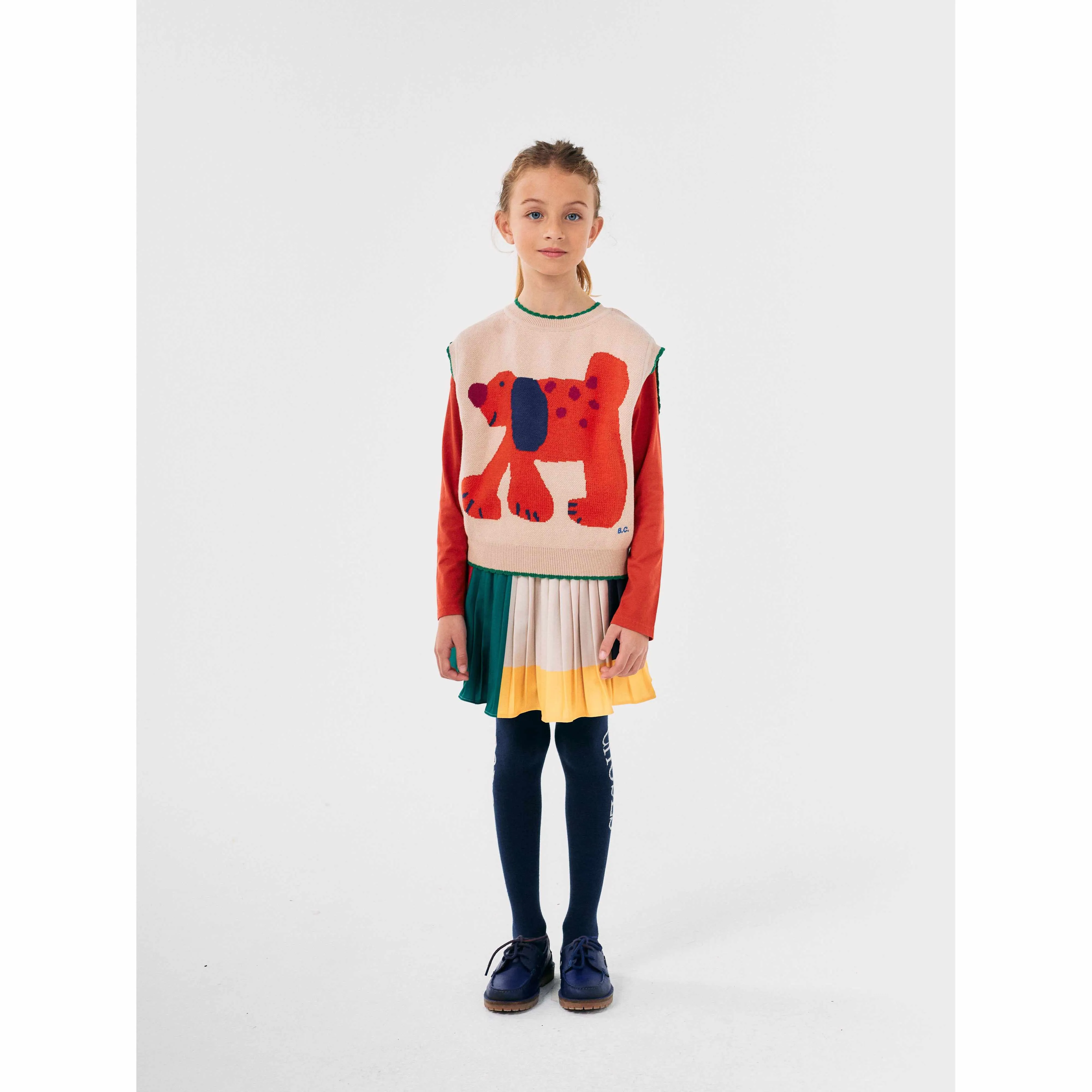 Bobo Choses - Colour Block pleated woven skirt