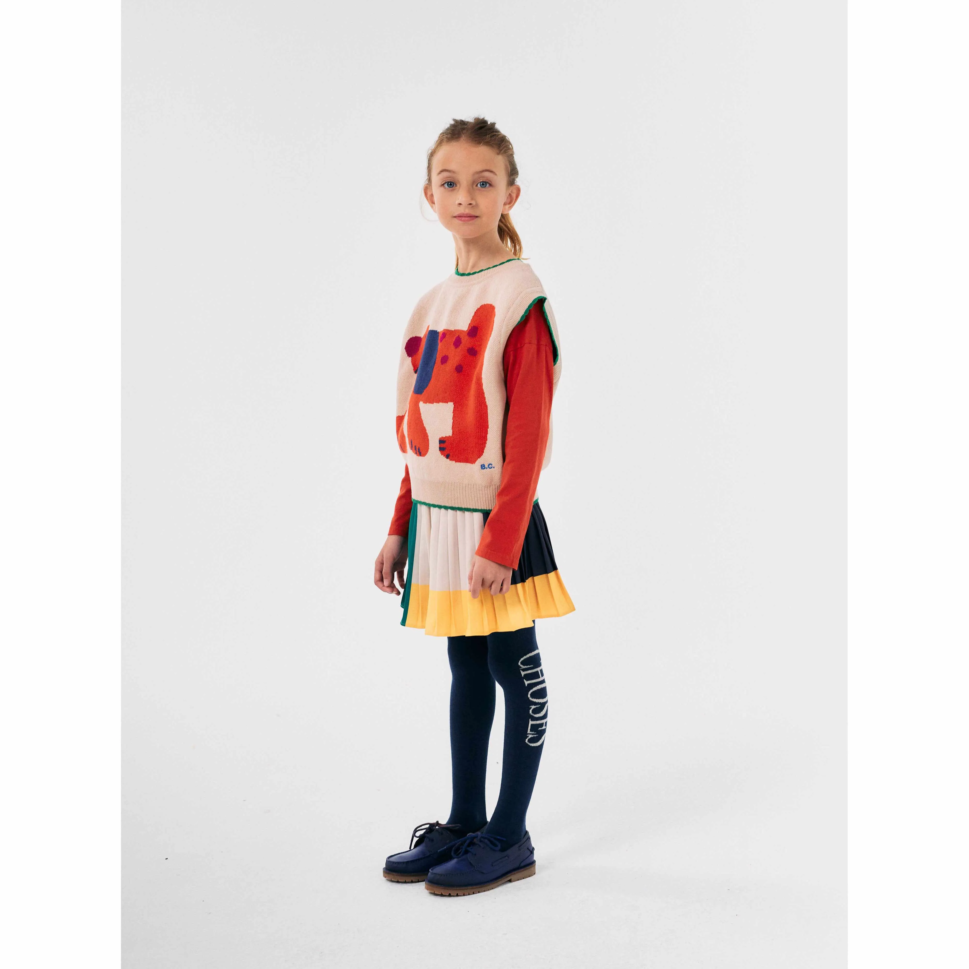 Bobo Choses - Colour Block pleated woven skirt