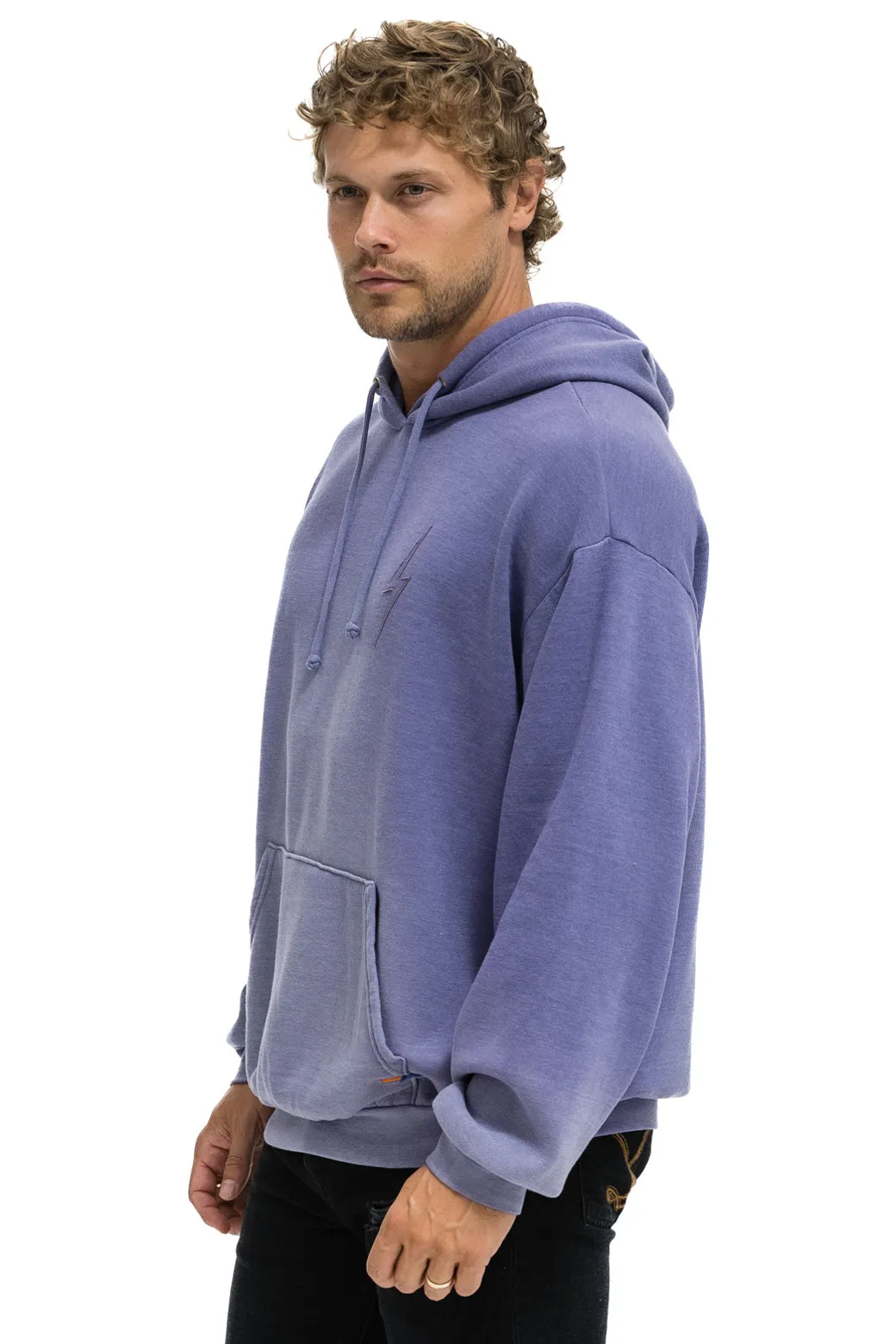 BOLT STITCH 2  RELAXED PULLOVER HOODIE - FADED GRAPE