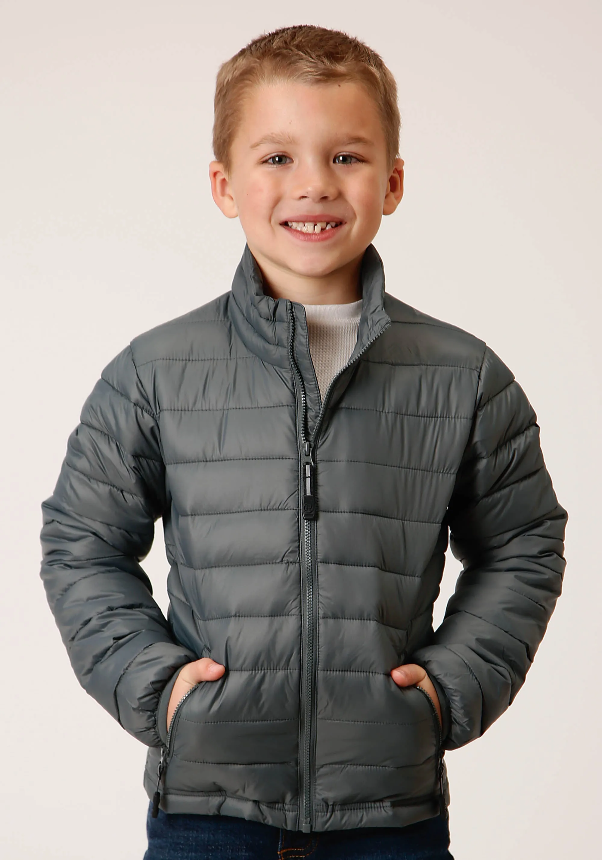 BOYS  SLVR SAGE NYLON PARACHUTE DOWN JACKET