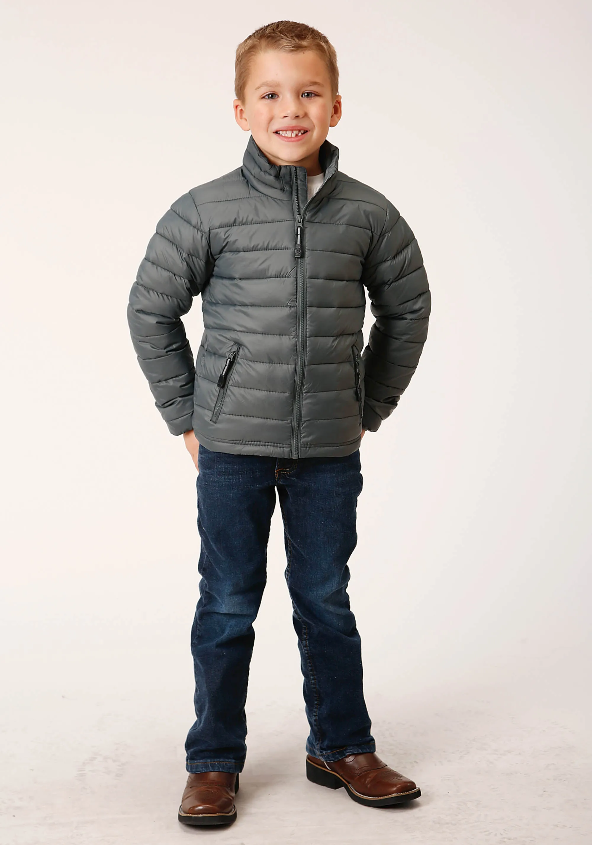 BOYS  SLVR SAGE NYLON PARACHUTE DOWN JACKET