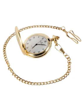 Brushed Gold Quartz Pocket Fob Watch