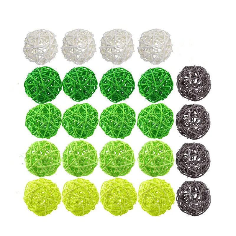 Bulk 24pcs Rattan Balls Wicker Balls Twig Orbs Spheres Bowl Fillers Vase Fillers Wholesale