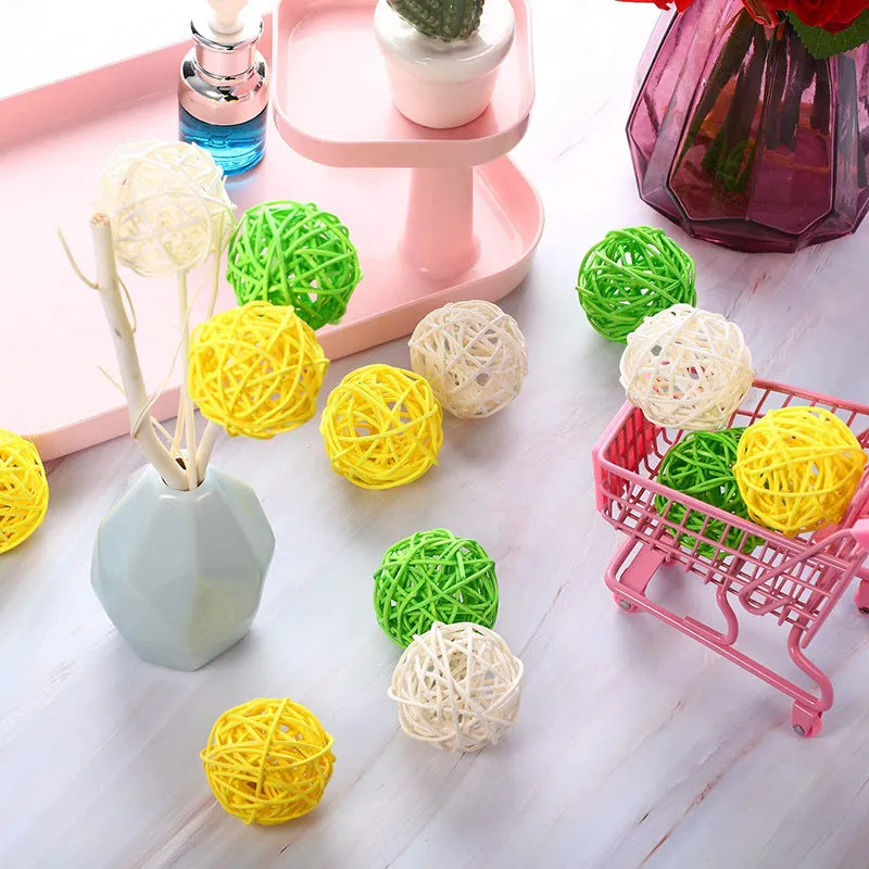 Bulk 24pcs Rattan Balls Wicker Balls Twig Orbs Spheres Bowl Fillers Vase Fillers Wholesale