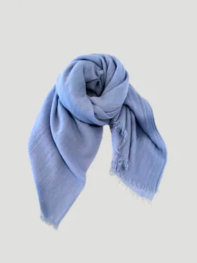 Cassia Quadra Light Blue Cashmere Scarf