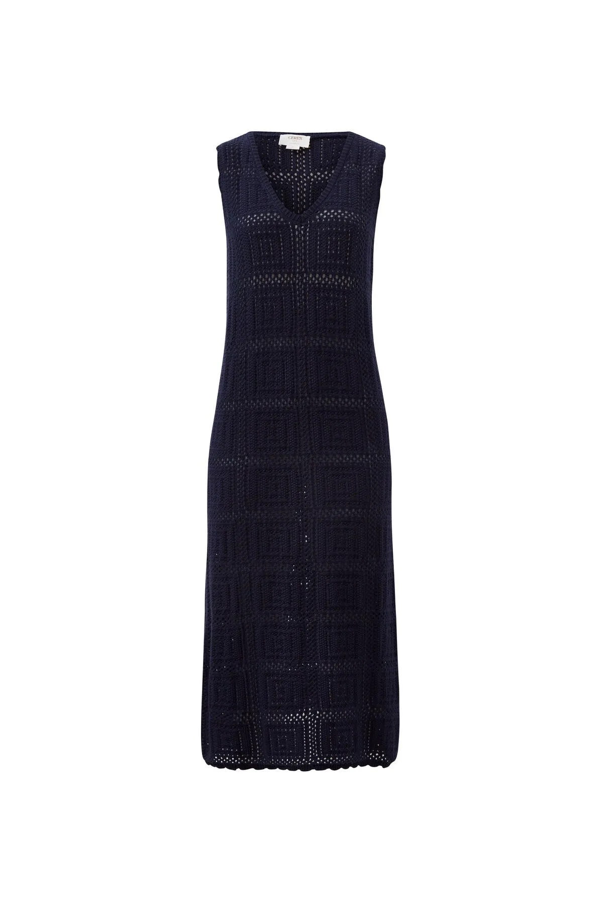 Ceres Life - Square Knit Midi Tank Dress/New Navy