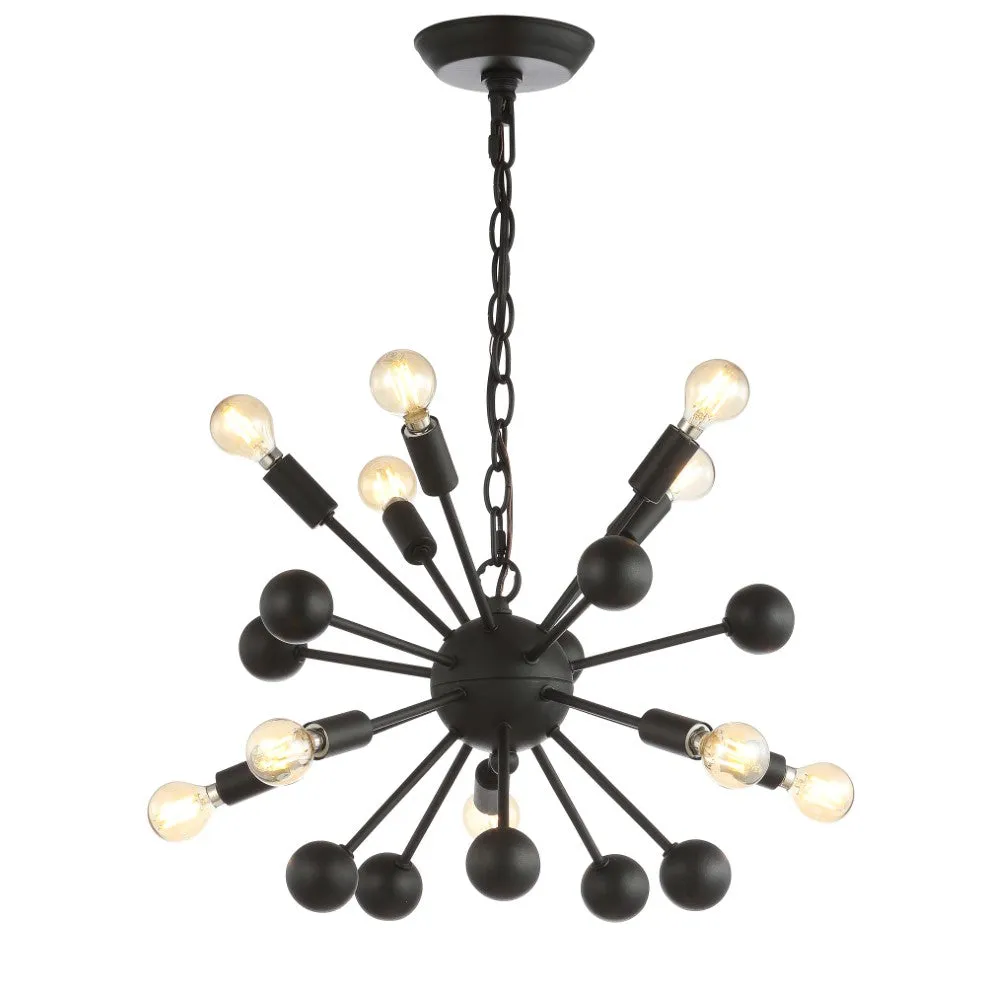 Chesteron 19.5" 10-Light Adjustable Iron Modern Industrial Sputnik LED Chandelier