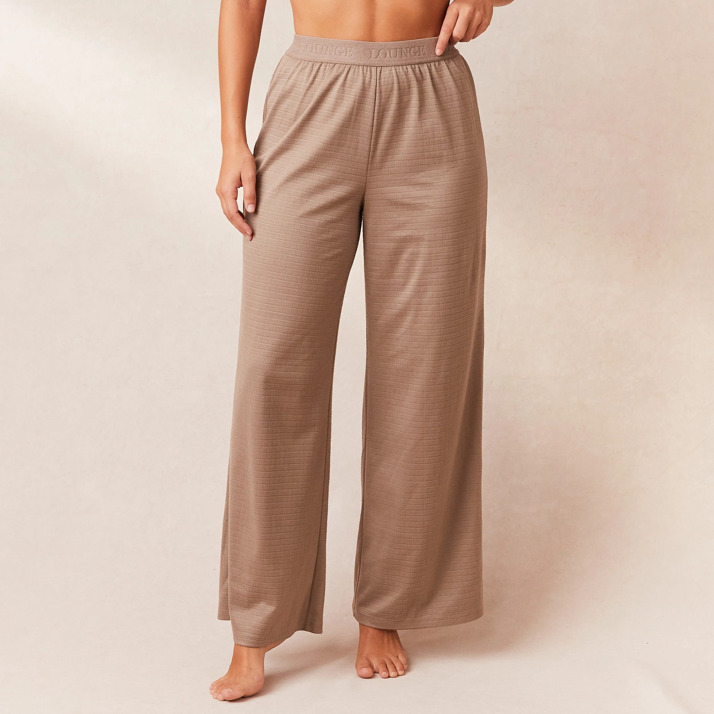 Classic Fleece Oversized Pyjama Trousers - Fawn