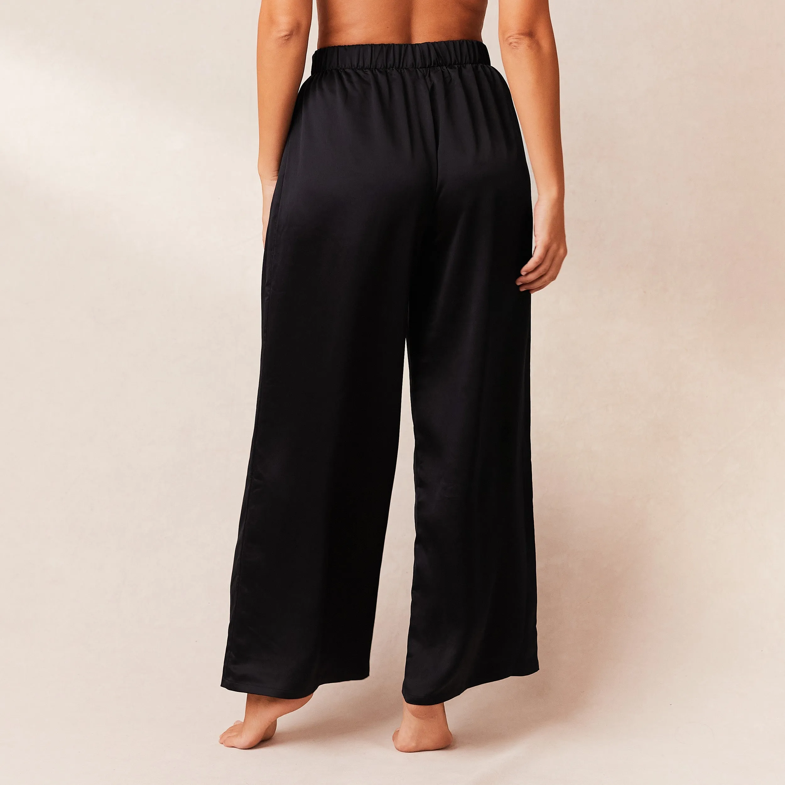 Classic Satin Pyjama Trousers - Black