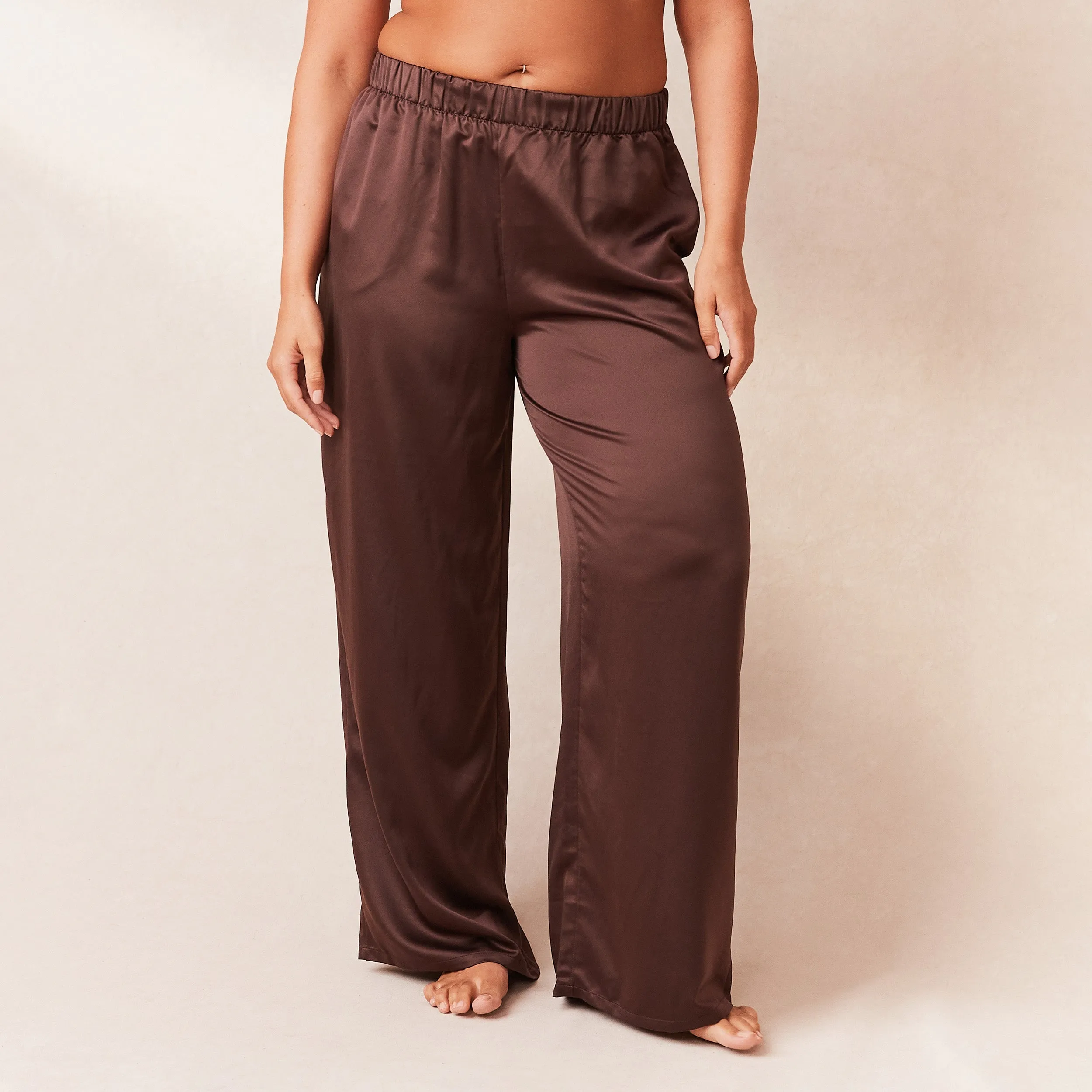 Classic Satin Pyjama Trousers - Chocolate