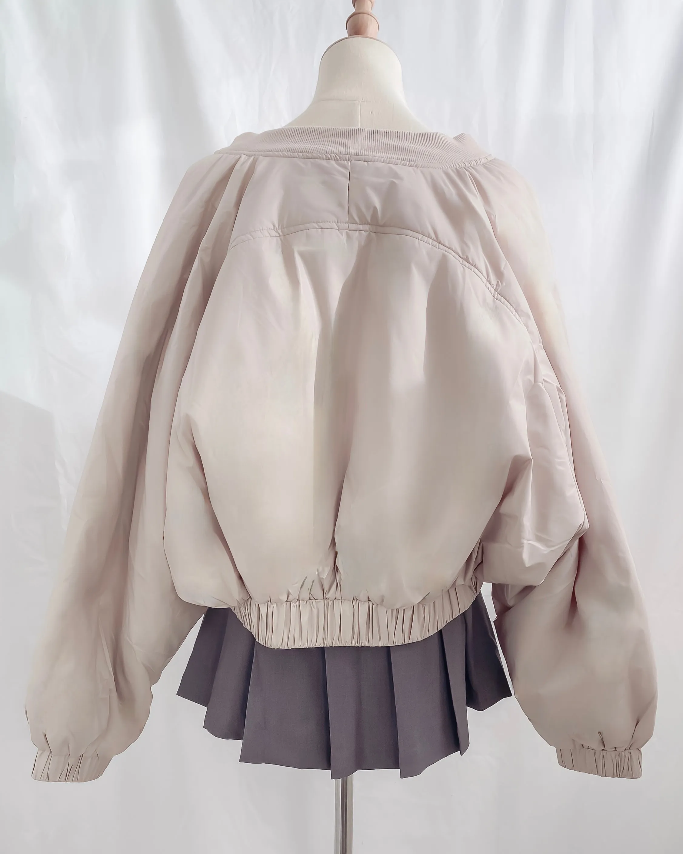 Cleo Oversized Lightweight Cropped Bomber Jacket