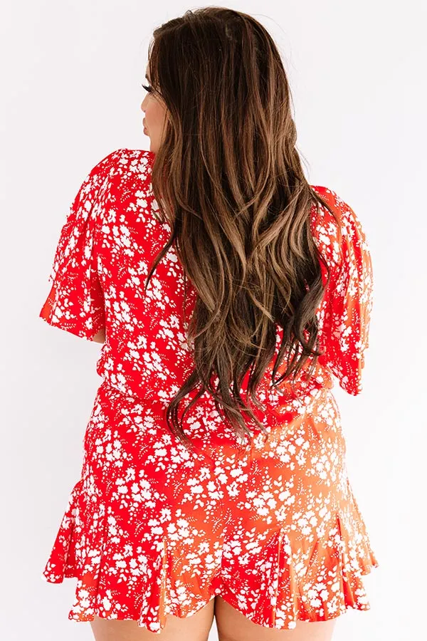 Cocktails And Cabanas Romper In Red Curves