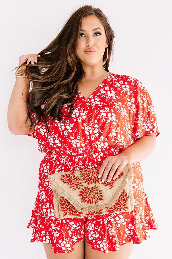 Cocktails And Cabanas Romper In Red Curves