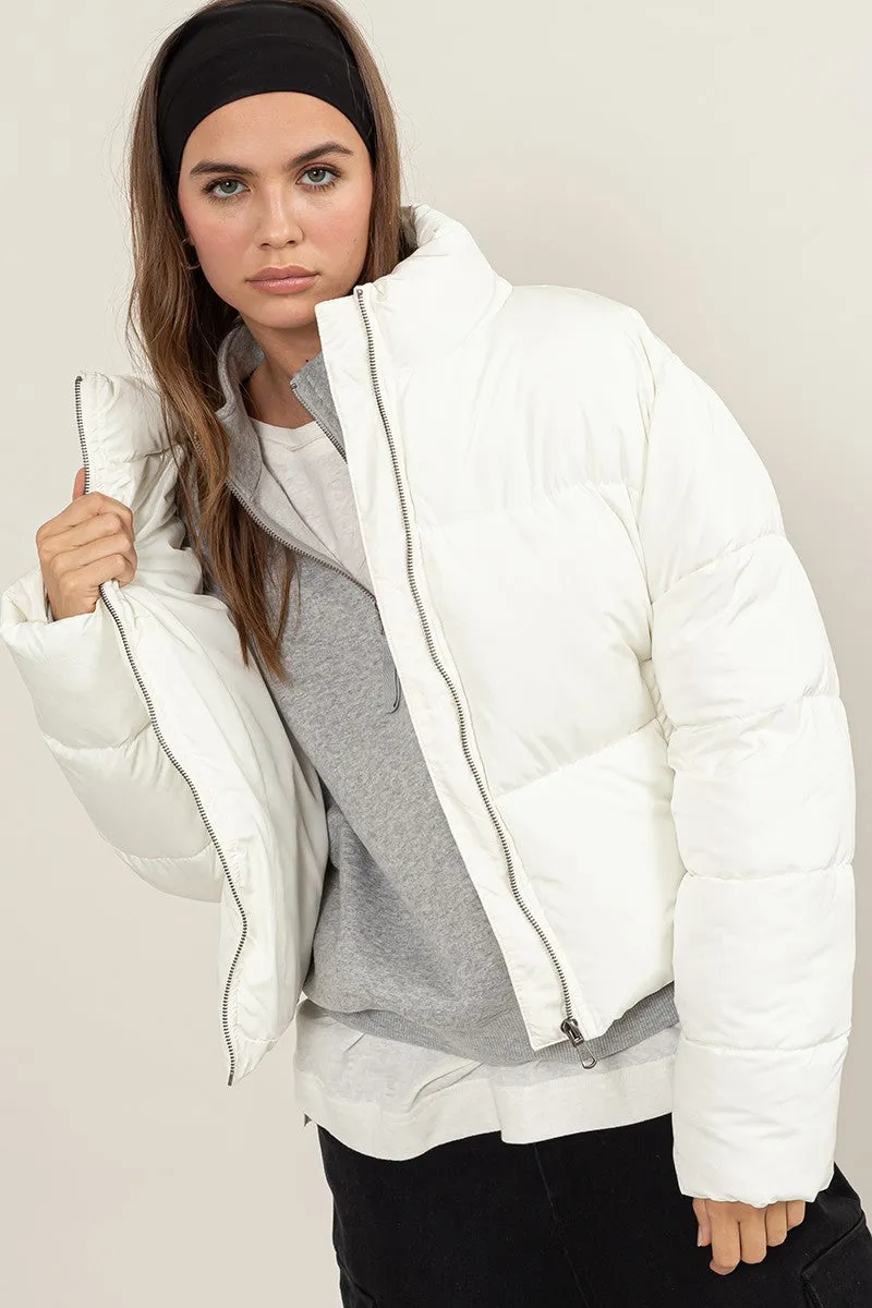 Cream Weekend Ready Quilted Puffer Jacket