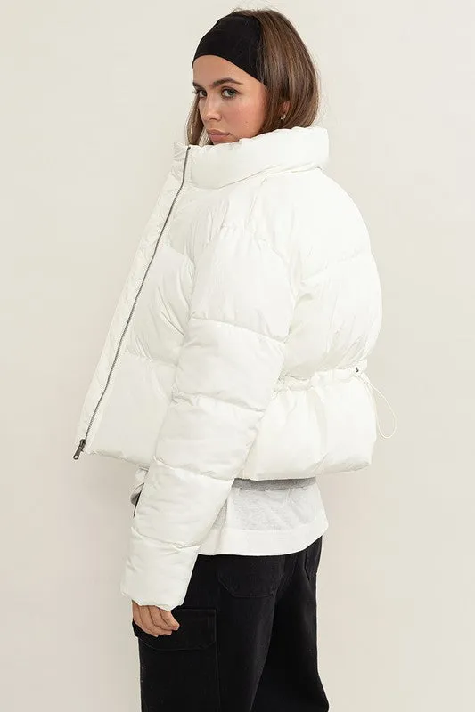 Cream Weekend Ready Quilted Puffer Jacket